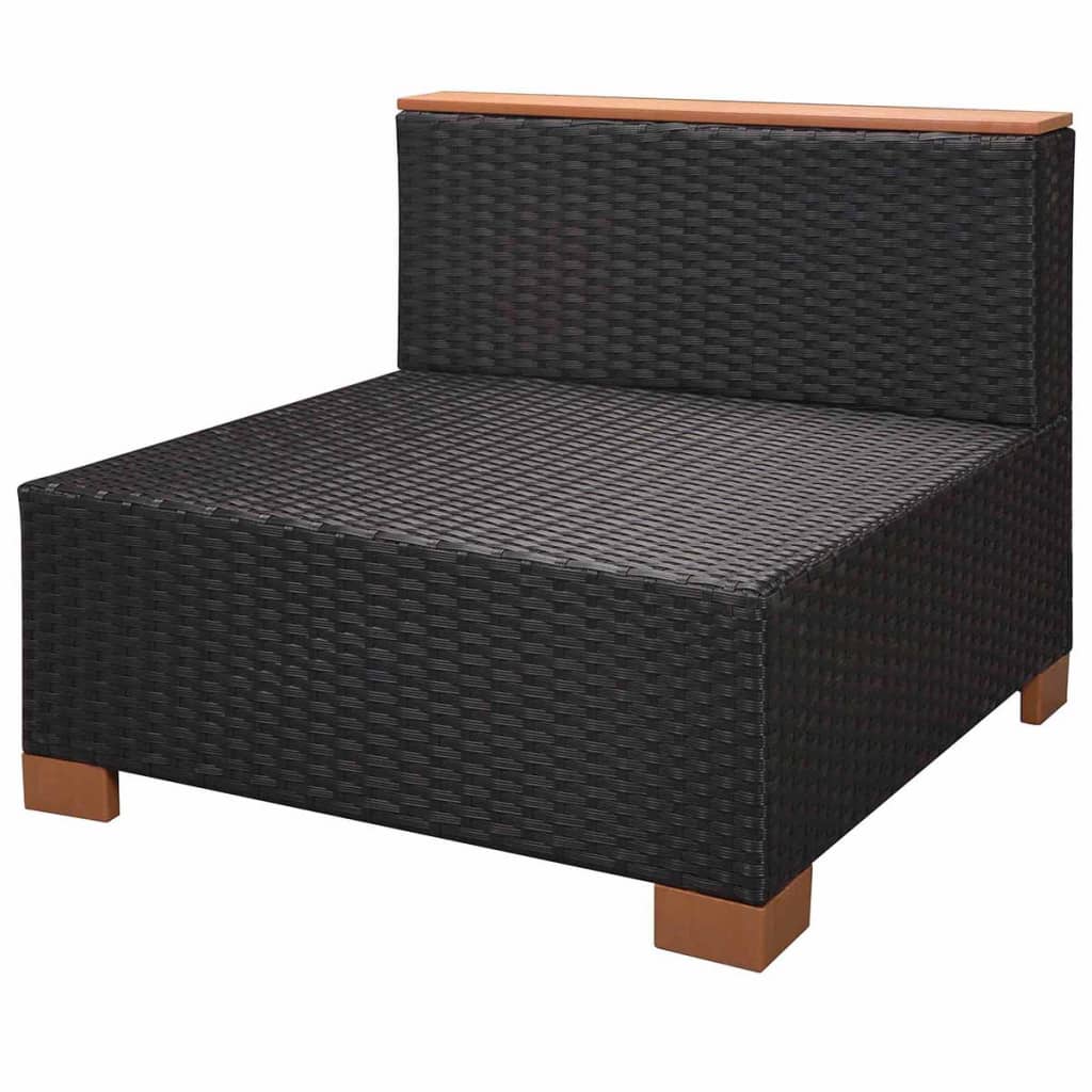 vidaXL 8-cz. zestaw wypoczynkowy do ogrodu, poduszki, rattan PE czarny