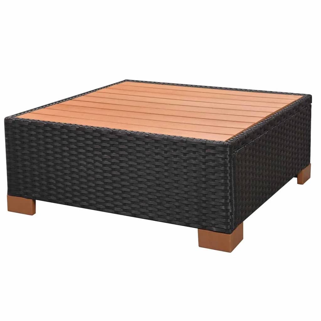 vidaXL 7-cz. zestaw wypoczynkowy do ogrodu, poduszki, rattan PE czarny