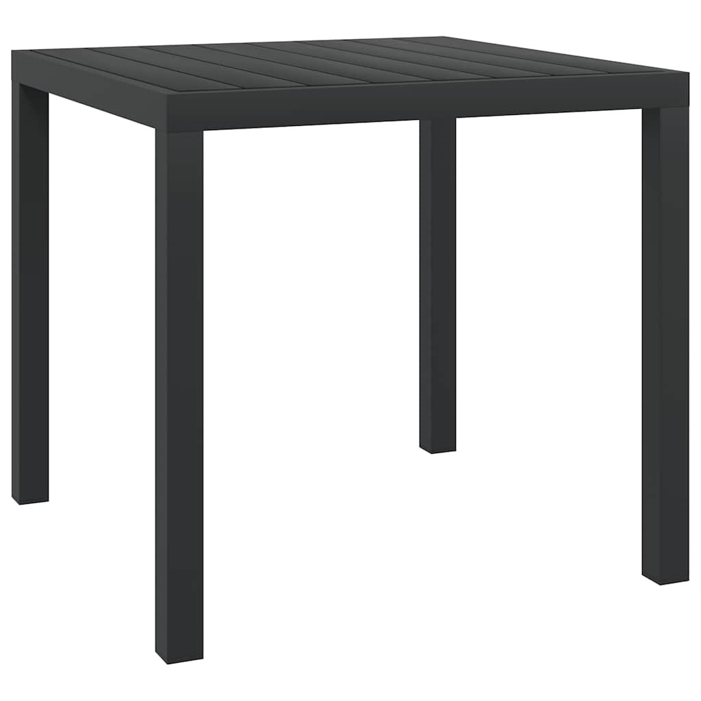 vidaXL Stół ogrodowy, czarny, 80x80x74 cm, aluminium i WPC