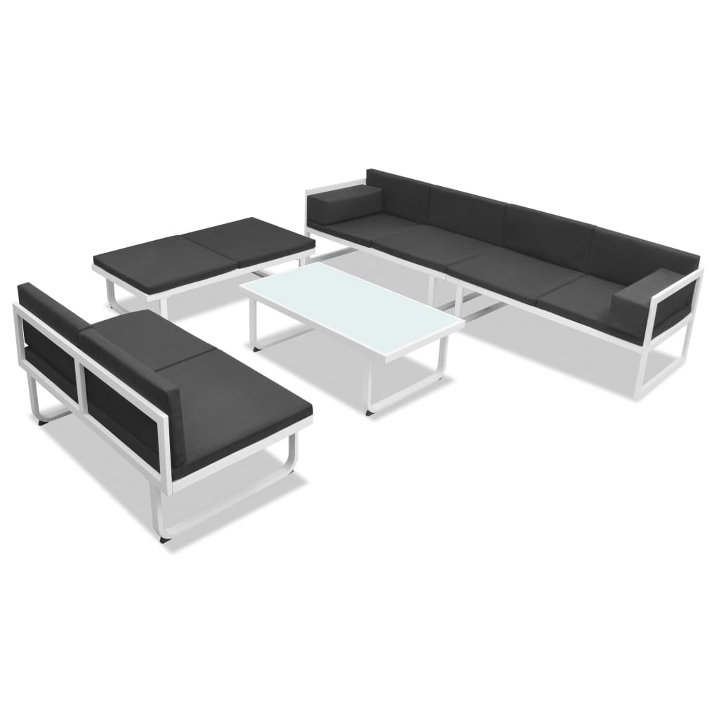 vidaXL 5-cz. zestaw mebli do ogrodu, textilene, aluminium, czarny