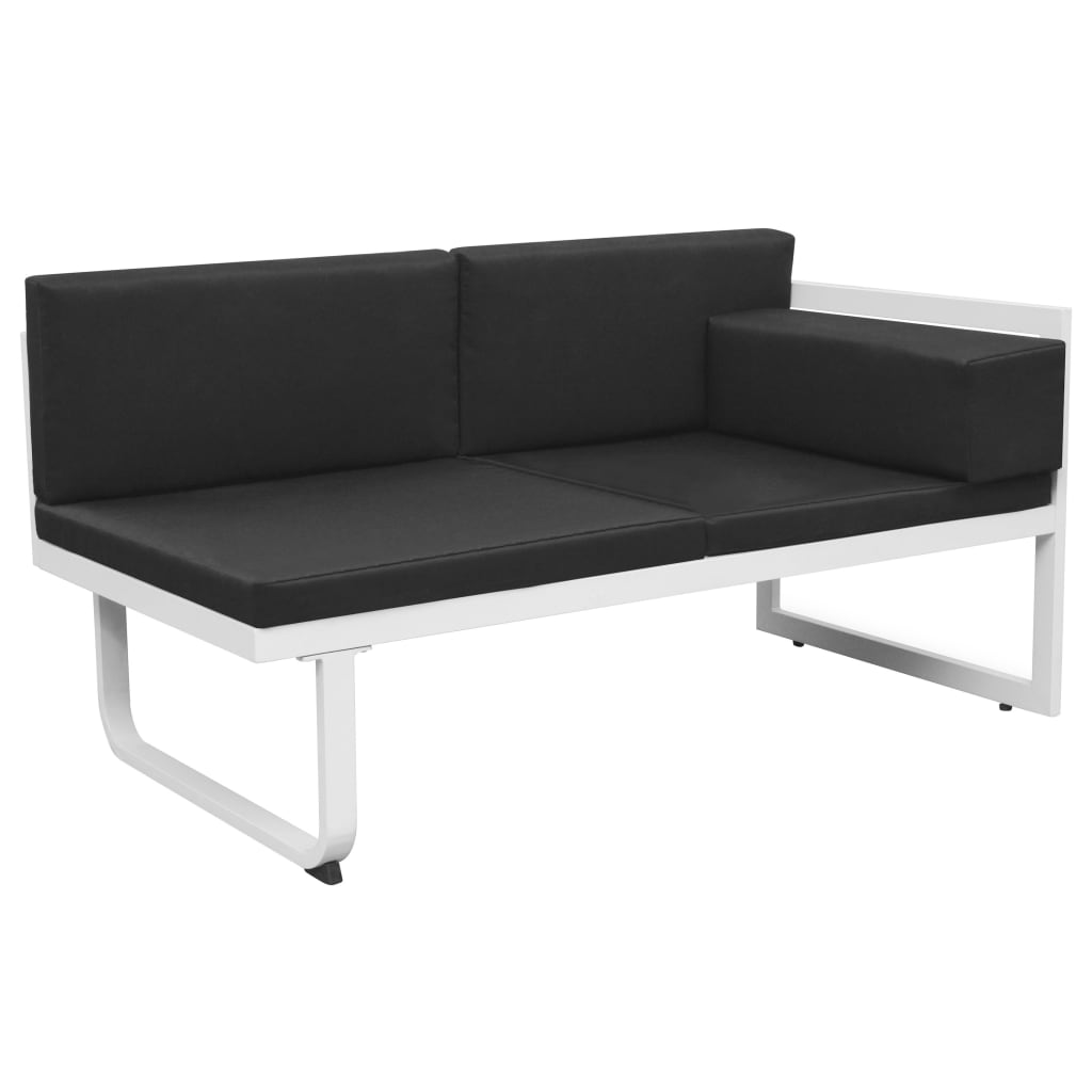 vidaXL 4-cz. zestaw mebli do ogrodu z poduszkami, aluminium, czarny