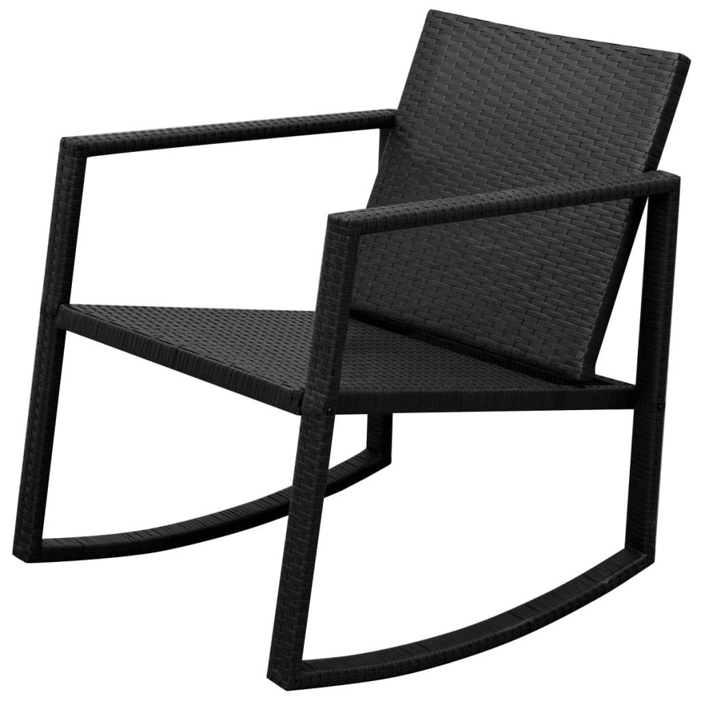 vidaXL 3-cz. zestaw mebli bistro, rattan PE, czarny