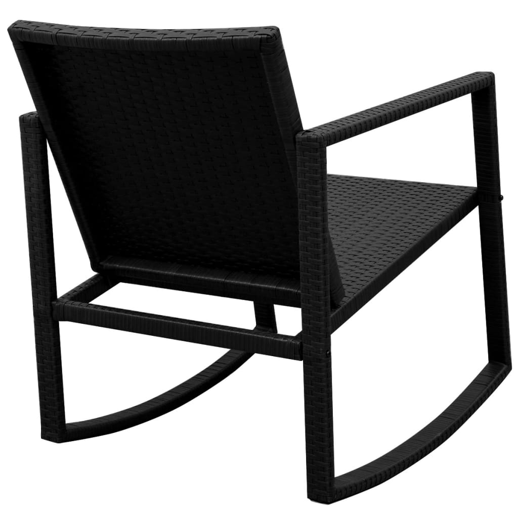 vidaXL 3-cz. zestaw mebli bistro, rattan PE, czarny