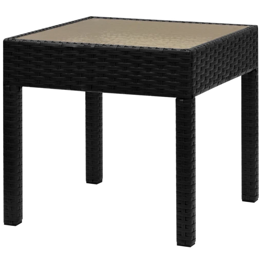 vidaXL 3-cz. zestaw mebli bistro, rattan PE, czarny