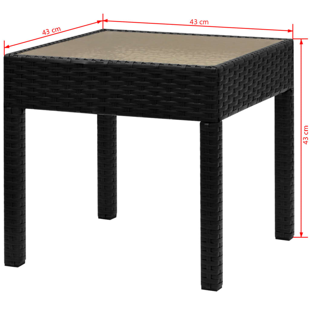 vidaXL 3-cz. zestaw mebli bistro, rattan PE, czarny