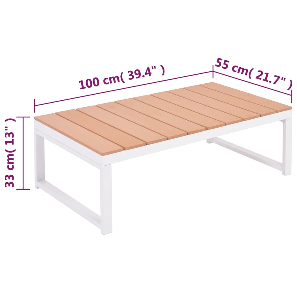 vidaXL 4-cz. zestaw mebli do ogrodu z poduszkami, aluminium i WPC