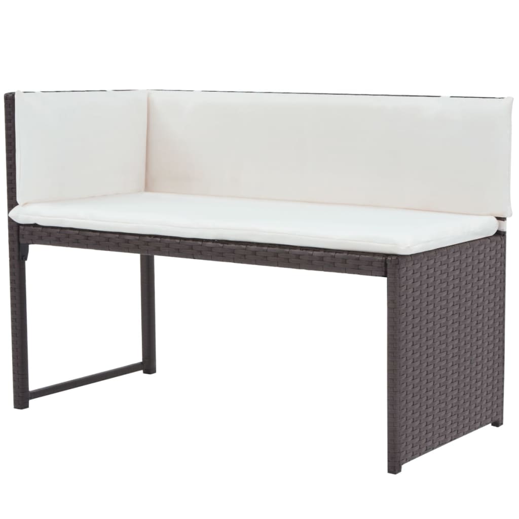vidaXL 5-cz. zestaw mebli ogrodowych, stal, rattan PE, brąz
