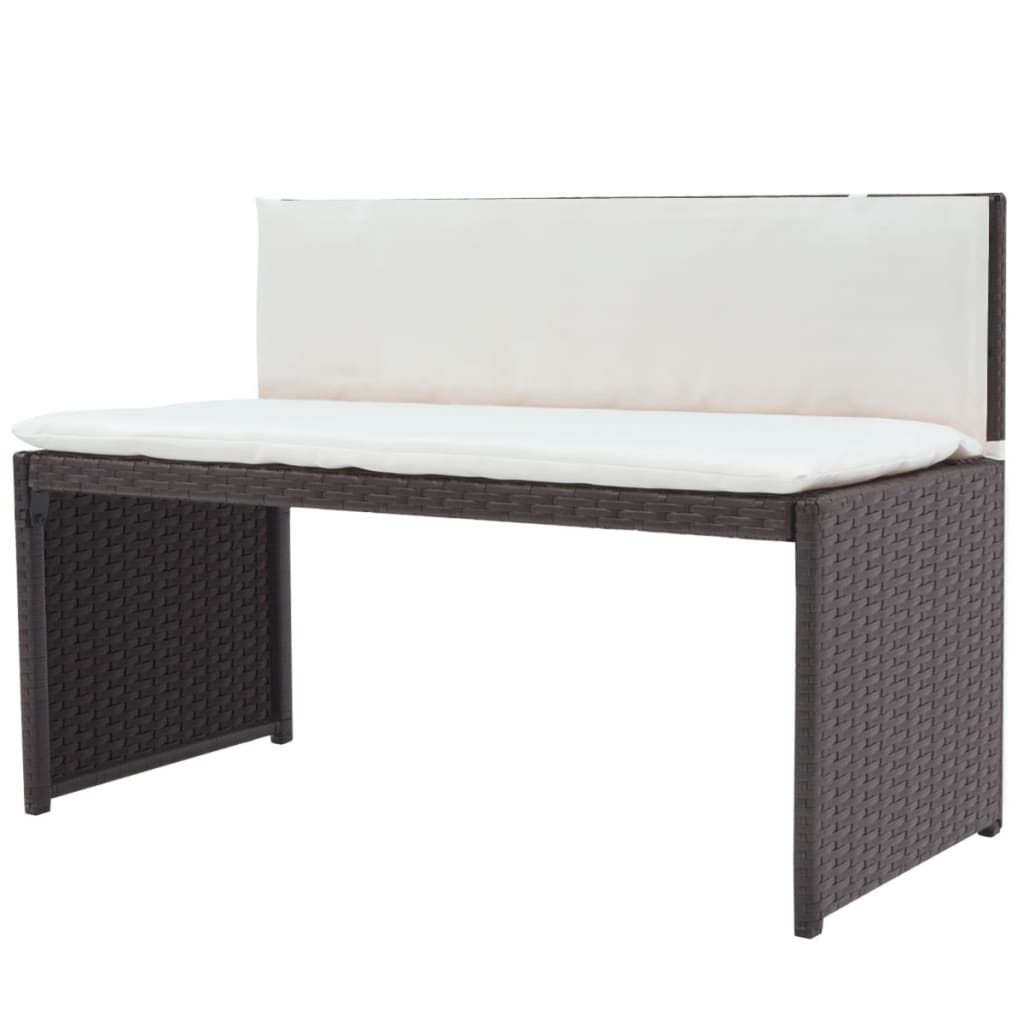 vidaXL 5-cz. zestaw mebli ogrodowych, stal, rattan PE, brąz