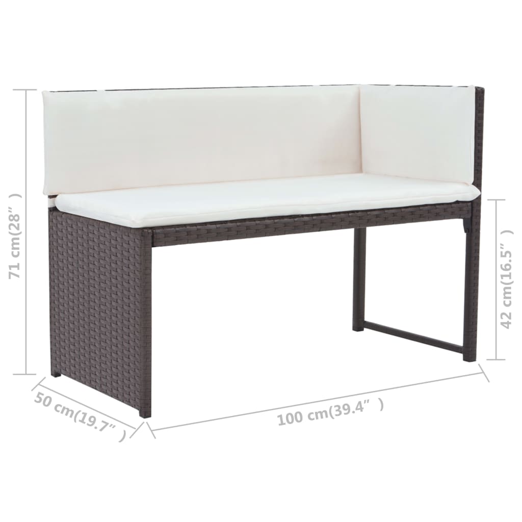 vidaXL 5-cz. zestaw mebli ogrodowych, stal, rattan PE, brąz