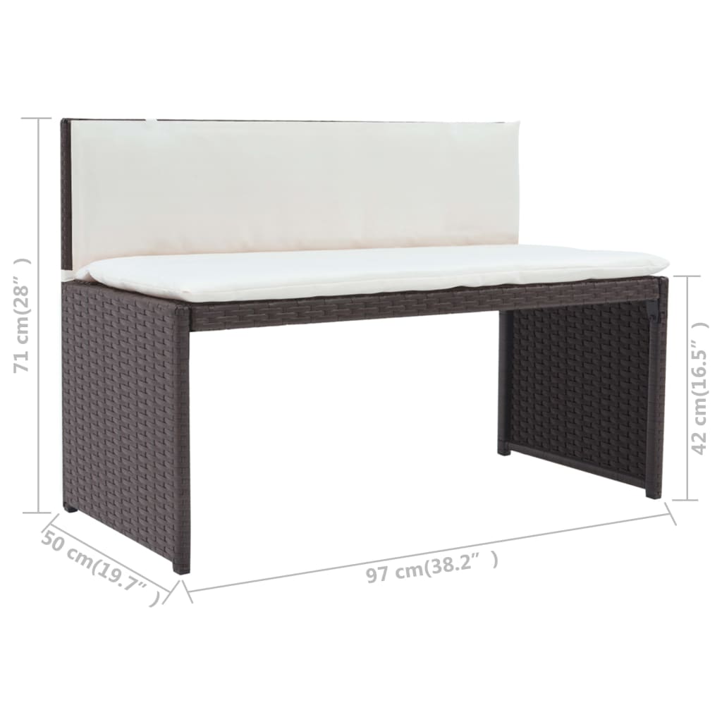 vidaXL 5-cz. zestaw mebli ogrodowych, stal, rattan PE, brąz