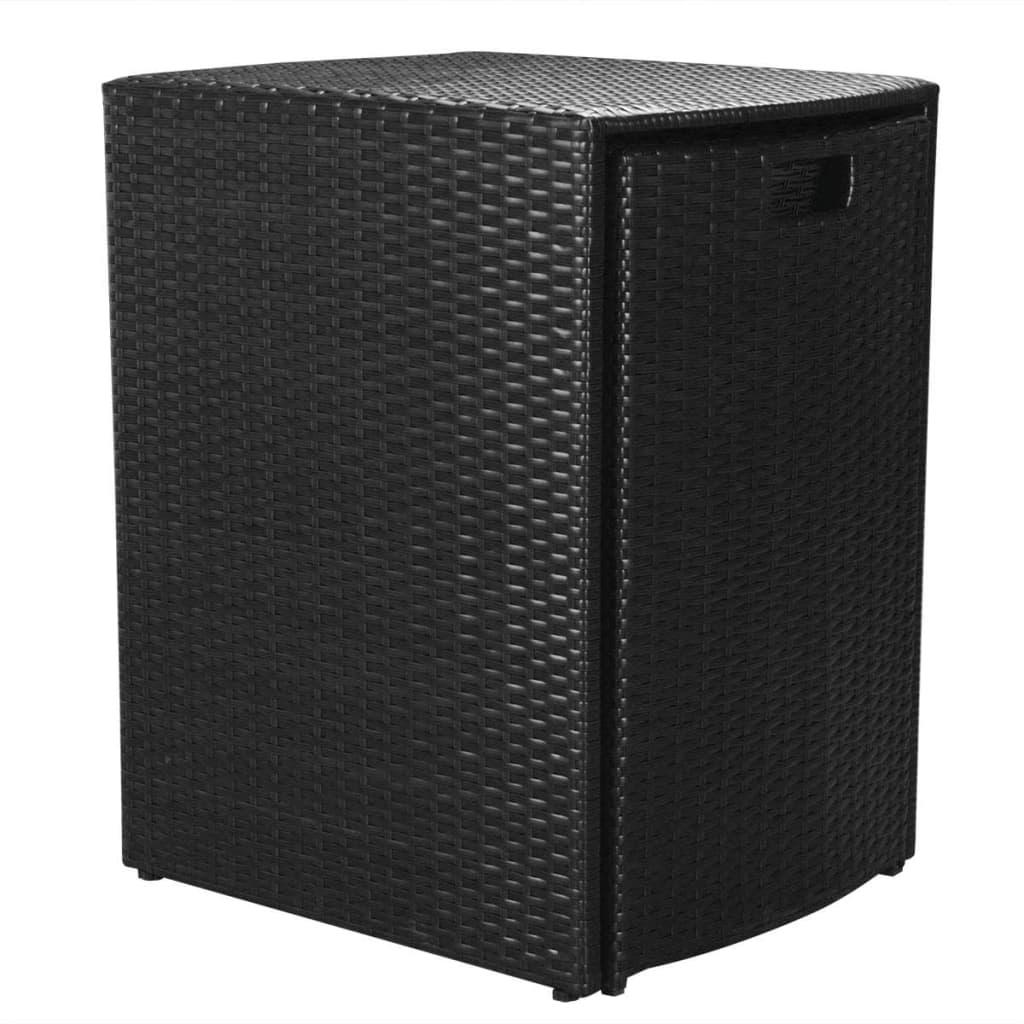 vidaXL 3-cz. zestaw mebli bistro z poduszkami, rattan PE, czarny
