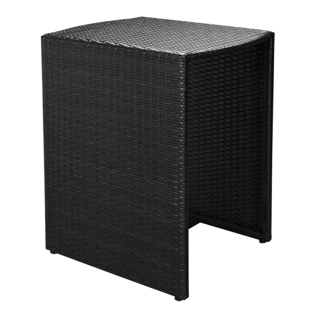 vidaXL 3-cz. zestaw mebli bistro z poduszkami, rattan PE, czarny