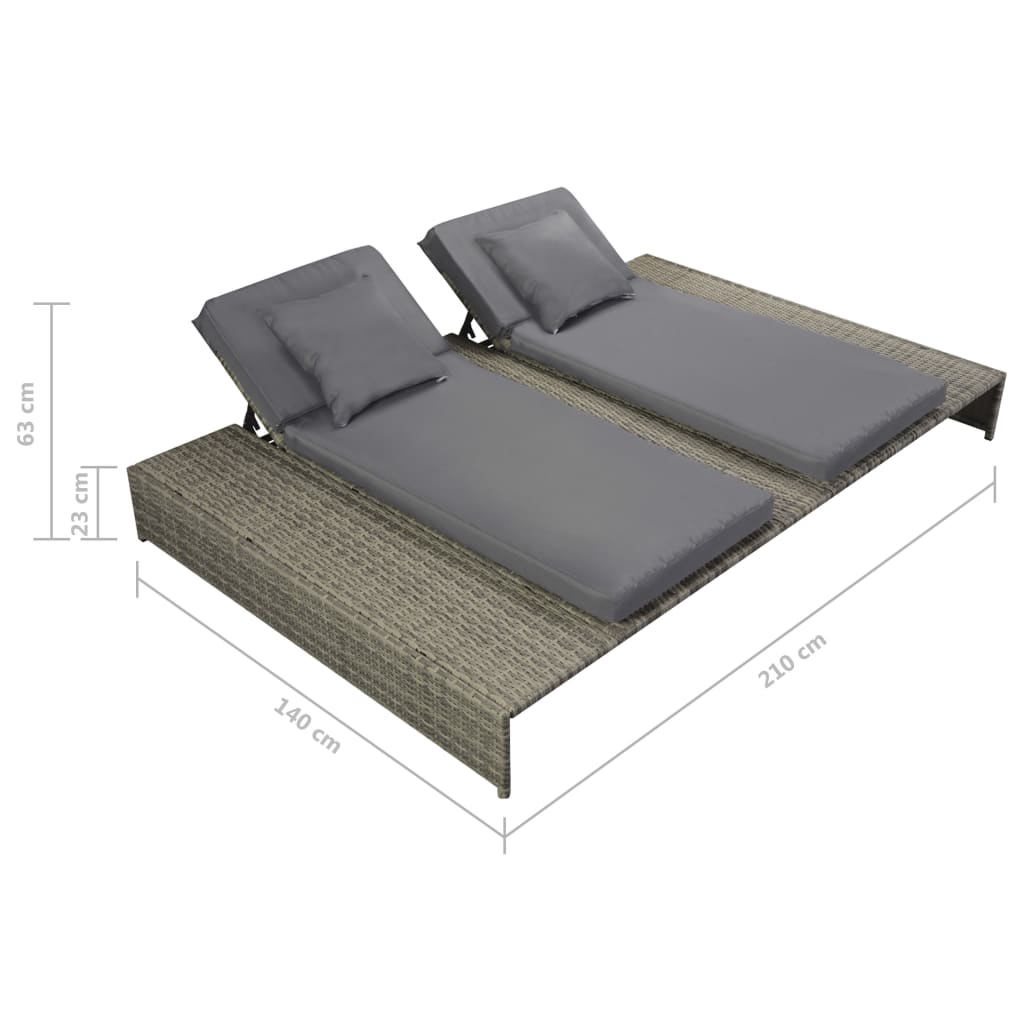 vidaXL 5-cz. zestaw wypoczynkowy do ogrodu, poduszki, rattan PE, szary