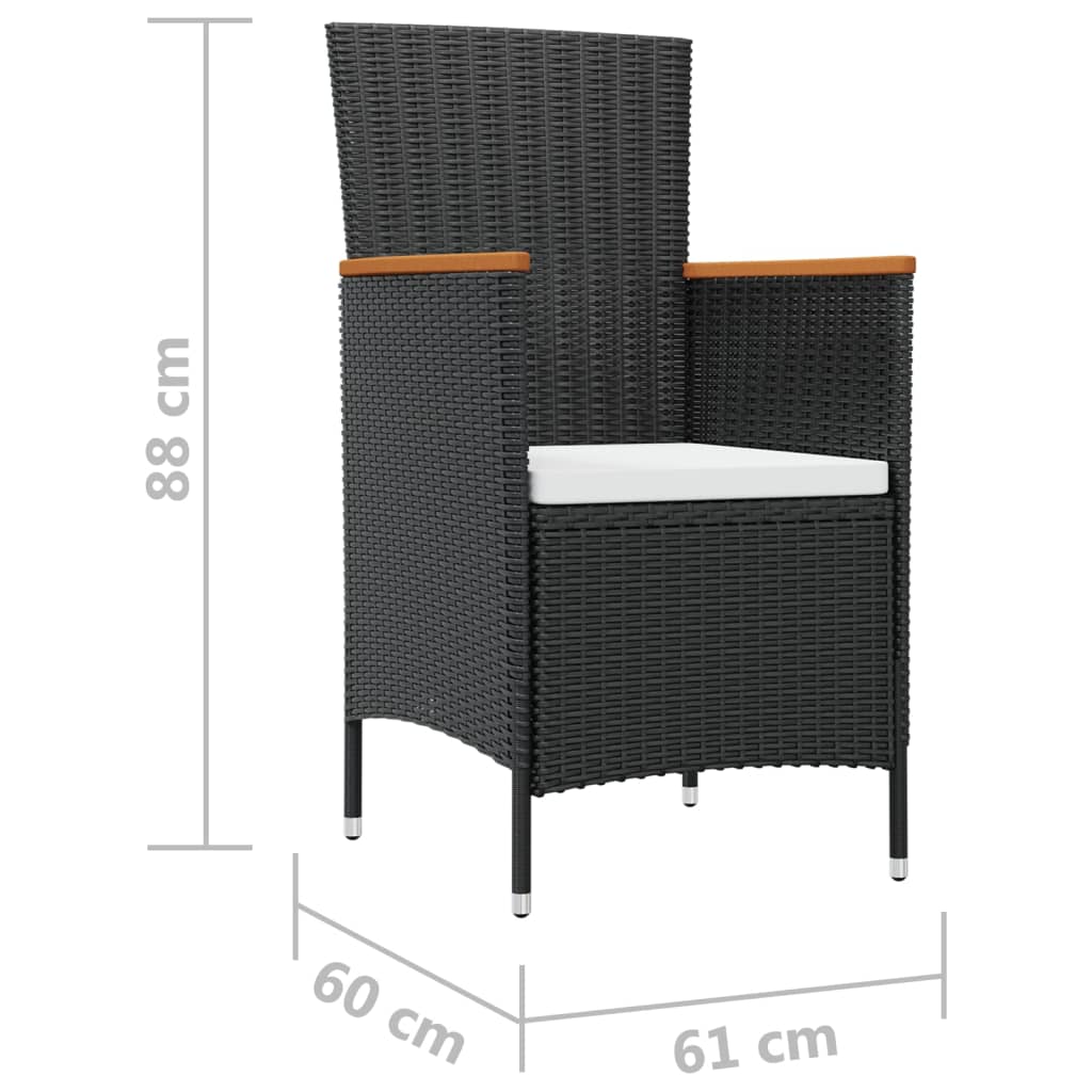 vidaXL 7-cz. zestaw mebli ogrodowych z poduszkami, rattan PE