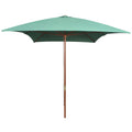 vidaXL Parasol ogrodowy, 200x300 cm, drewniany stelaż, zielony