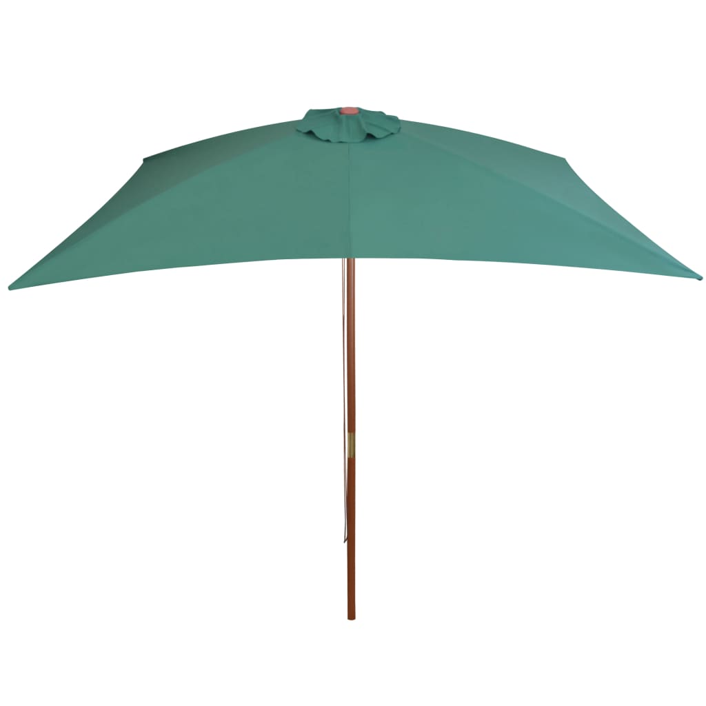 vidaXL Parasol ogrodowy, 200x300 cm, drewniany stelaż, zielony