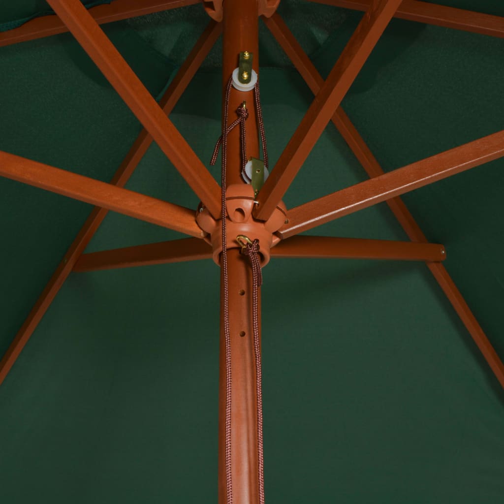 vidaXL Parasol ogrodowy, 200x300 cm, drewniany stelaż, zielony