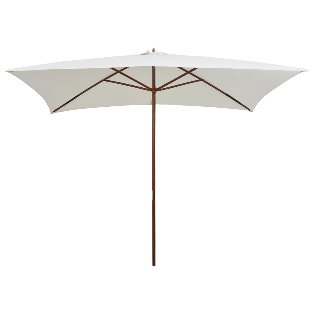 vidaXL Parasol ogrodowy, 200x300 cm, drewniany, kremowy