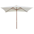 vidaXL Parasol ogrodowy, 200x300 cm, drewniany, kremowy