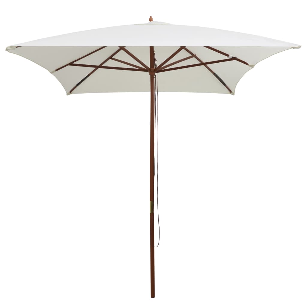 vidaXL Parasol ogrodowy, 200x300 cm, drewniany, kremowy