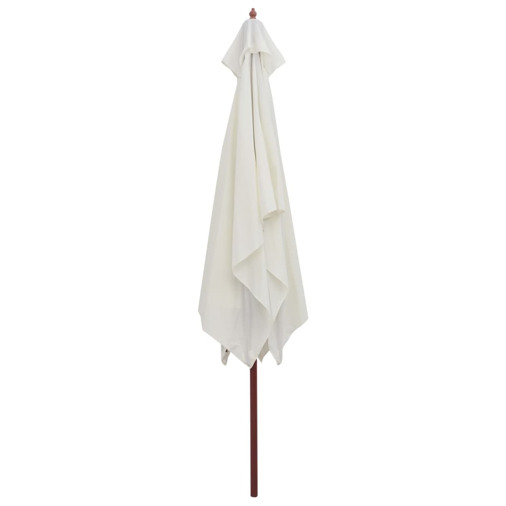 vidaXL Parasol ogrodowy, 200x300 cm, drewniany, kremowy