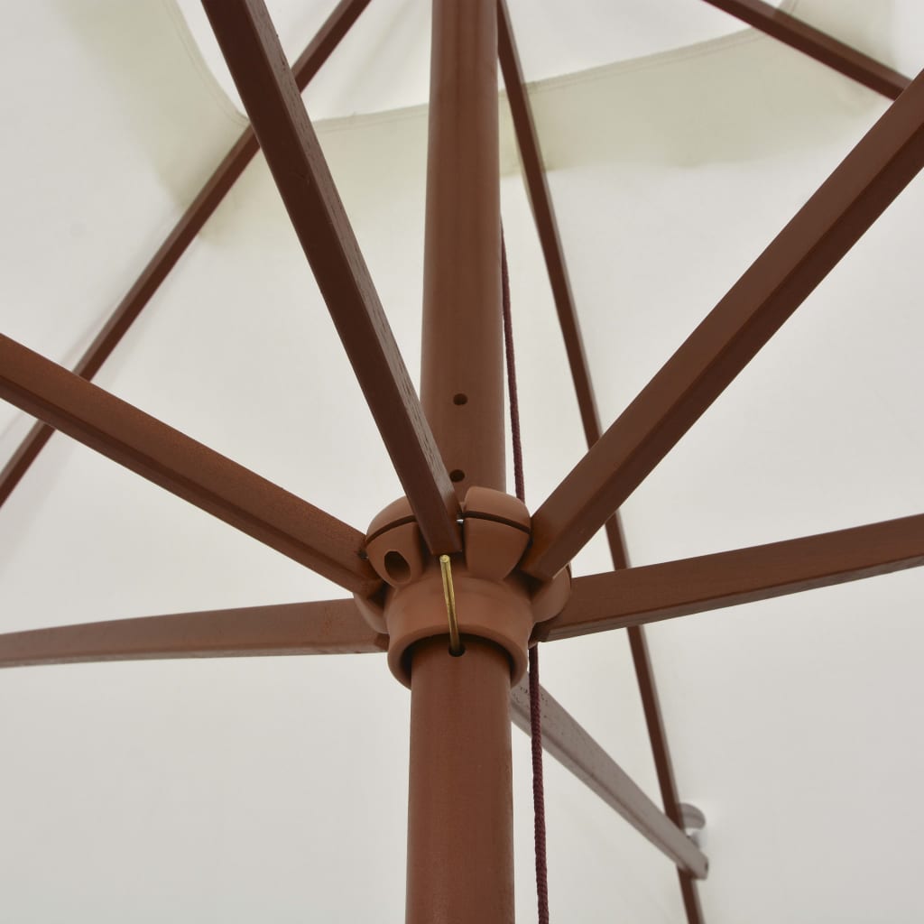 vidaXL Parasol ogrodowy, 200x300 cm, drewniany, kremowy