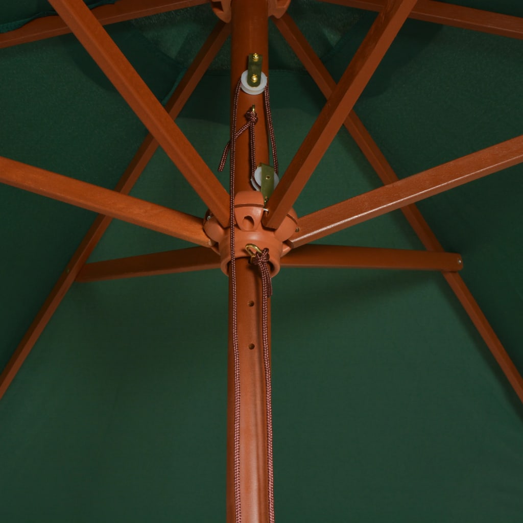 vidaXL Parasol ogrodowy, 270x270 cm, drewno, zielony