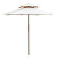 vidaXL Parasol z podwójnym daszkiem, 270x270 cm drewno, kremowy