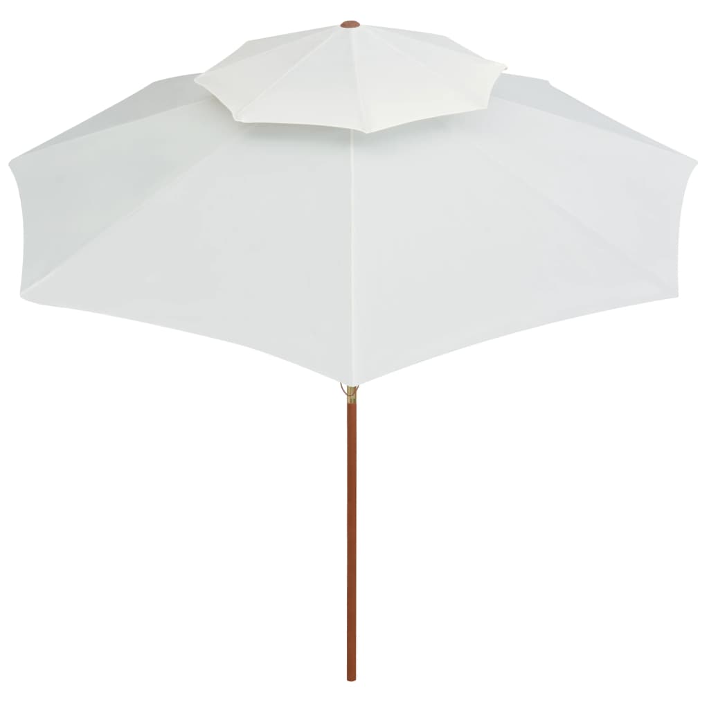 vidaXL Parasol z podwójnym daszkiem, 270x270 cm drewno, kremowy