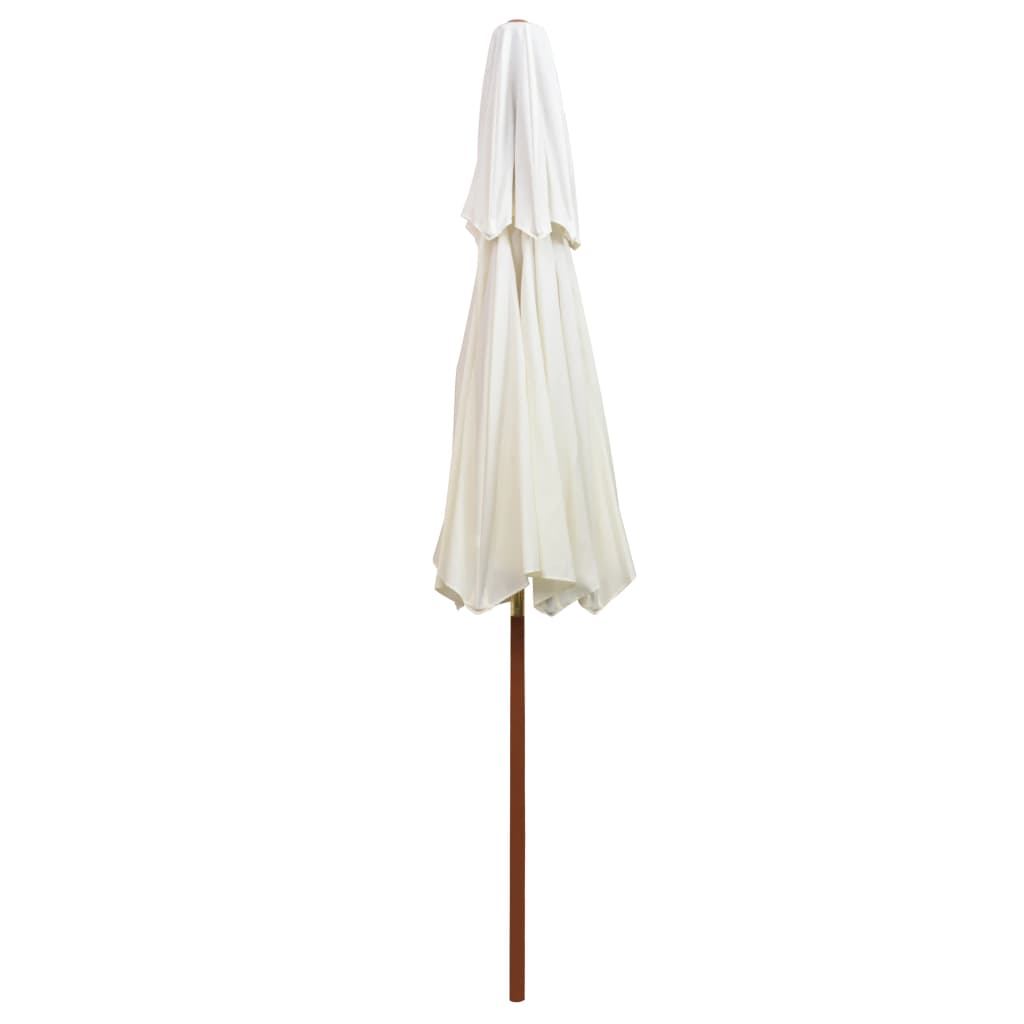 vidaXL Parasol z podwójnym daszkiem, 270x270 cm drewno, kremowy