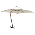 vidaXL Parasol ogrodowy wiszący, 300 x 300 cm, drewniany, biały