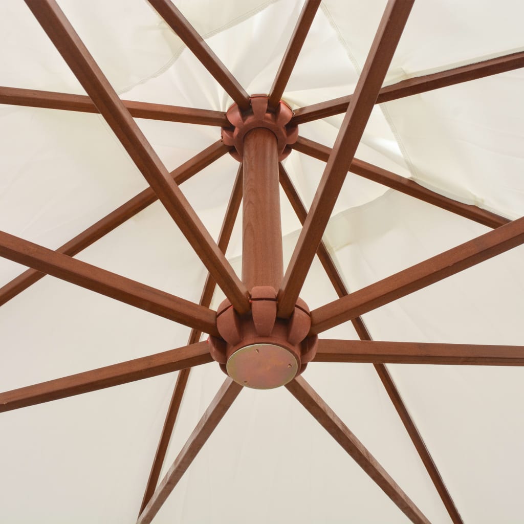 vidaXL Parasol ogrodowy wiszący, 300 x 300 cm, drewniany, biały