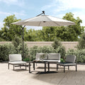 vidaXL Parasol ogrodowy wiszący, światła LED, 300 cm, metal, piaskowy