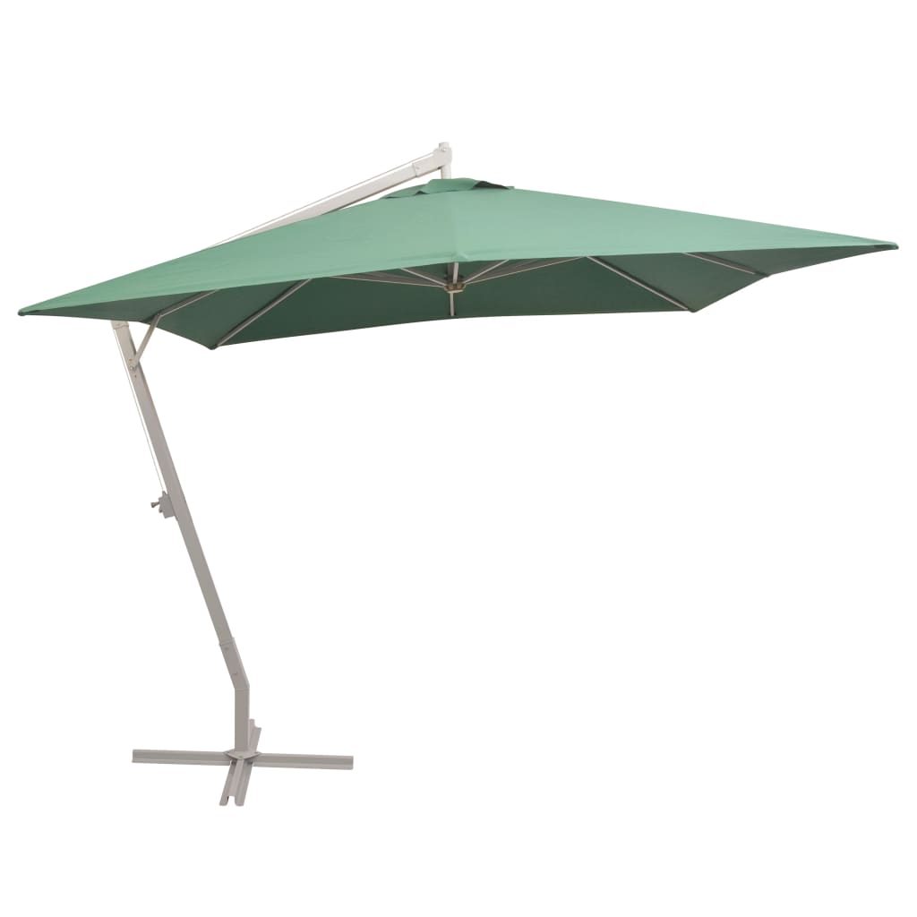 vidaXL Parasol ogrodowy, wiszący, 300 x 300 cm, aluminiowy, zielony