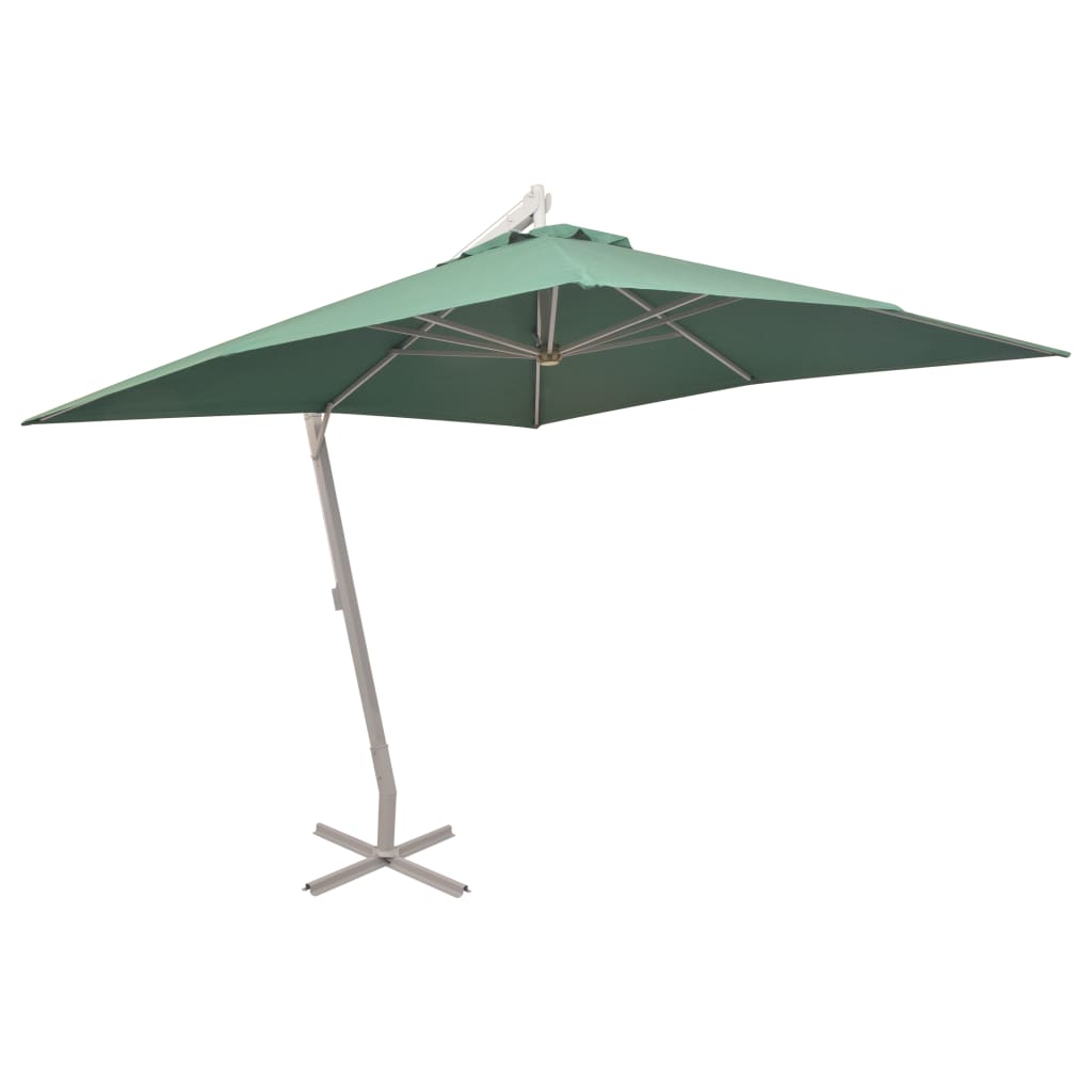vidaXL Parasol ogrodowy, wiszący, 300 x 300 cm, aluminiowy, zielony