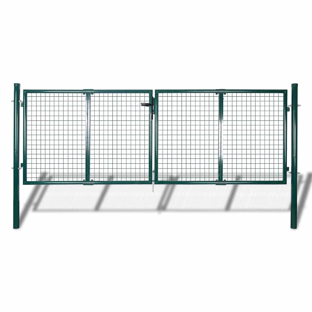 vidaXL Brama ogrodzeniowa stalowa 300x125 cm zielona