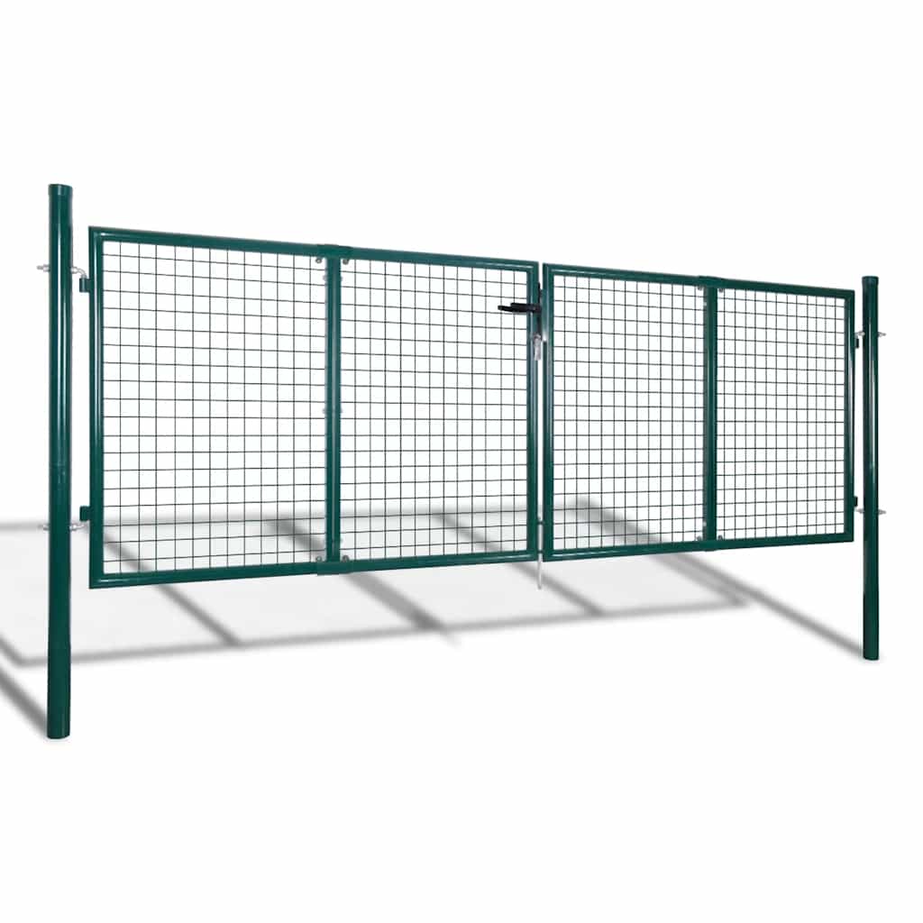 vidaXL Brama ogrodzeniowa stalowa 300x125 cm zielona