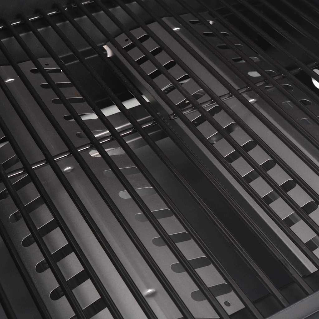 vidaXL Grill gazowy z palnikiem z kołem Srebrny Stal z metalowym wężem