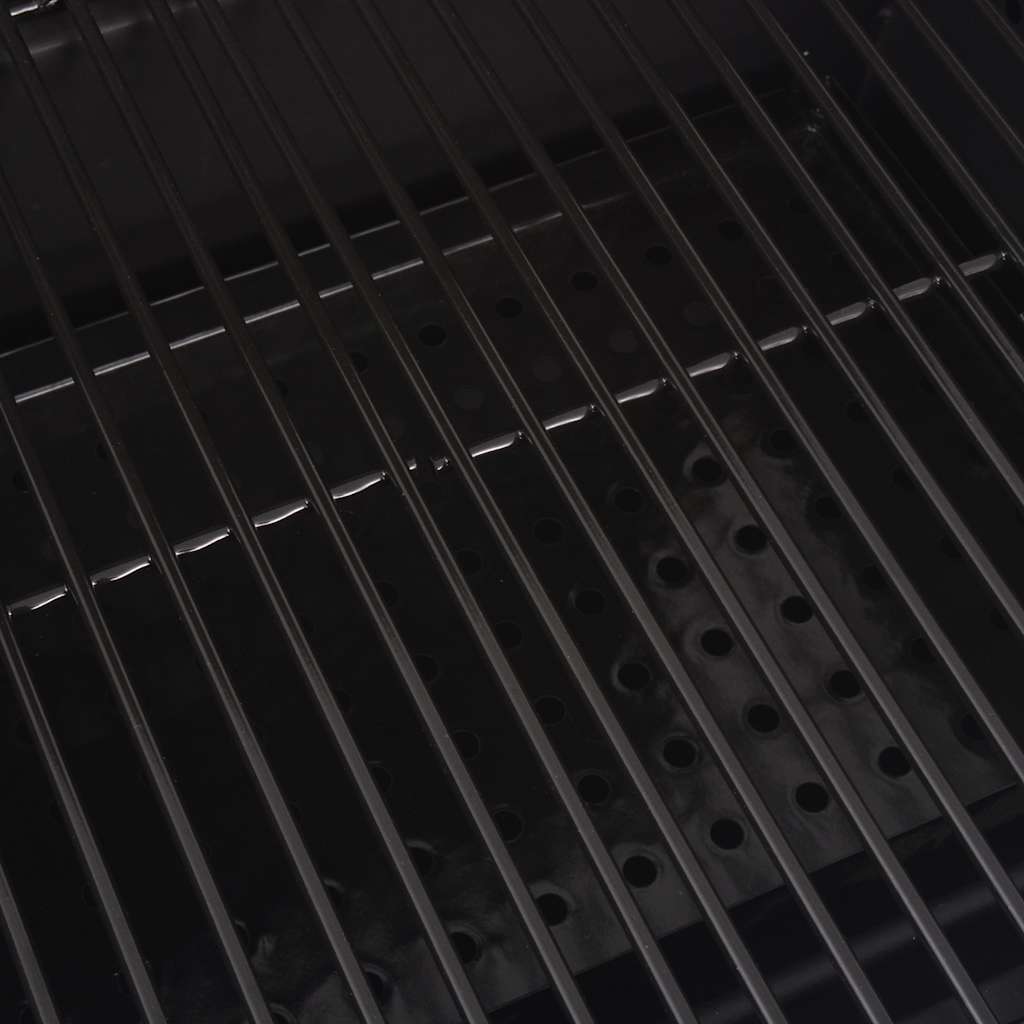 vidaXL Grill węglowy z wędzarnią i dolną półką, czarny