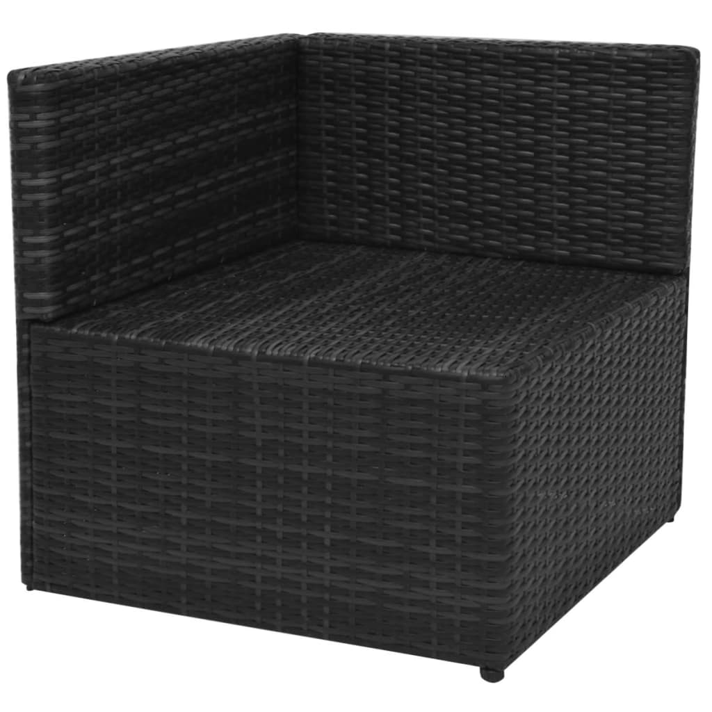 vidaXL 5-cz. zestaw mebli do ogrodu, poduszki, rattan PE, czarny