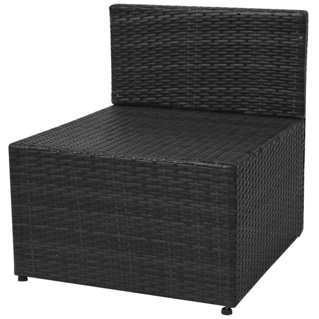 vidaXL 5-cz. zestaw mebli do ogrodu, poduszki, rattan PE, czarny