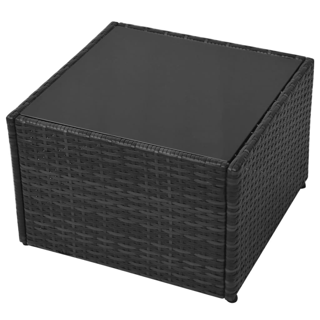 vidaXL 5-cz. zestaw mebli do ogrodu, poduszki, rattan PE, czarny