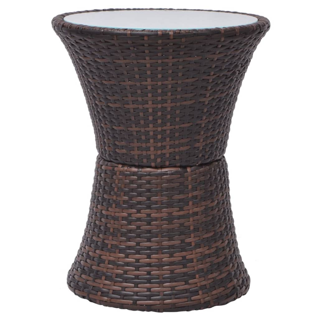 vidaXL 3-cz. zestaw mebli bistro z poduszkami, rattan PE, brązowy