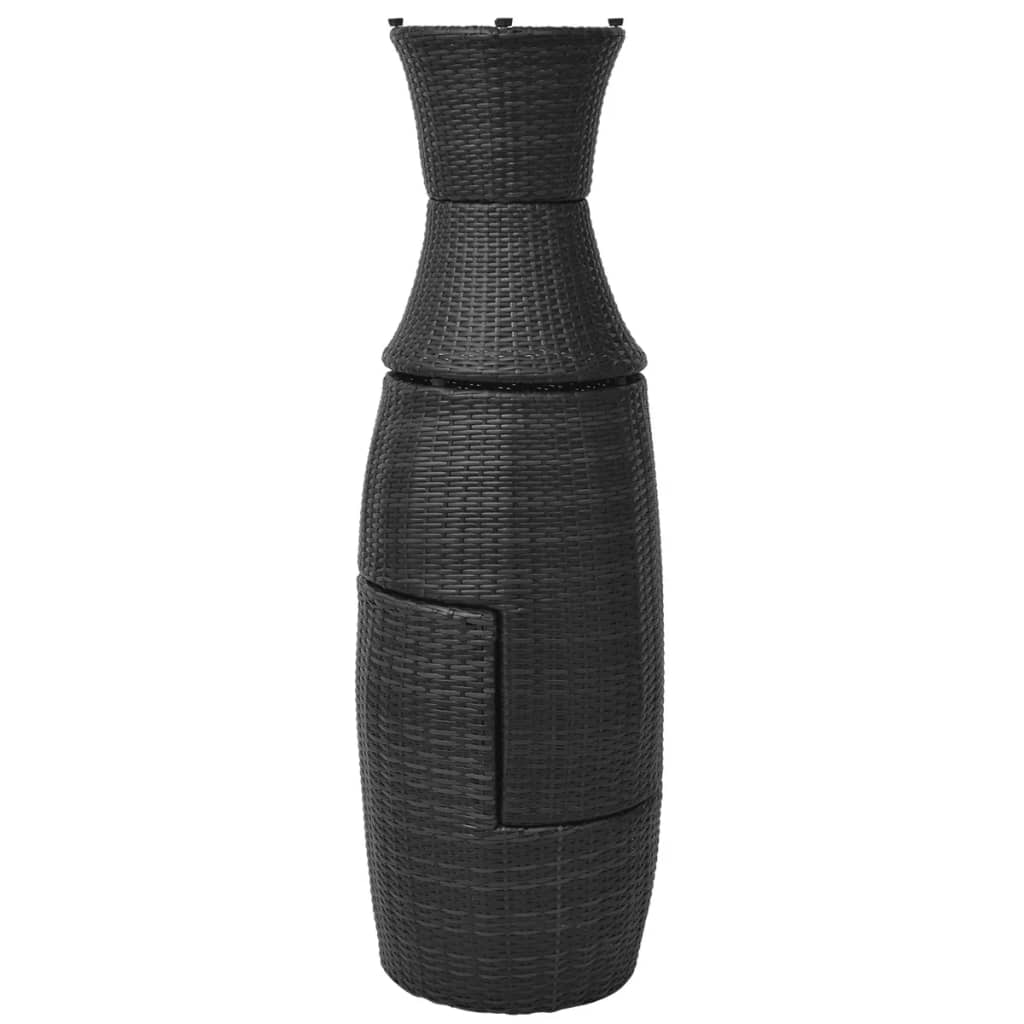 vidaXL 3-cz. zestaw mebli bistro z poduszkami, rattan PE, czarny