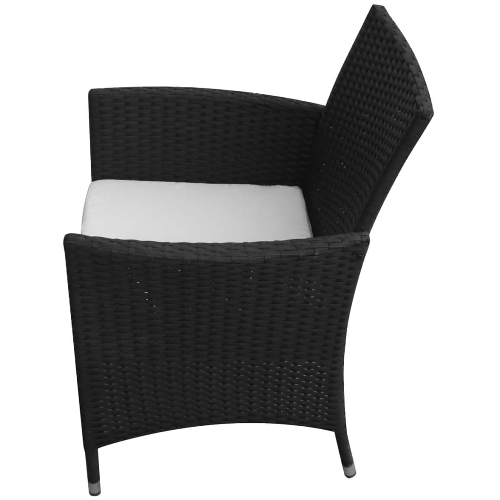 vidaXL 9-cz. zestaw mebli ogrodowych z poduszkami, rattan PE, czarny