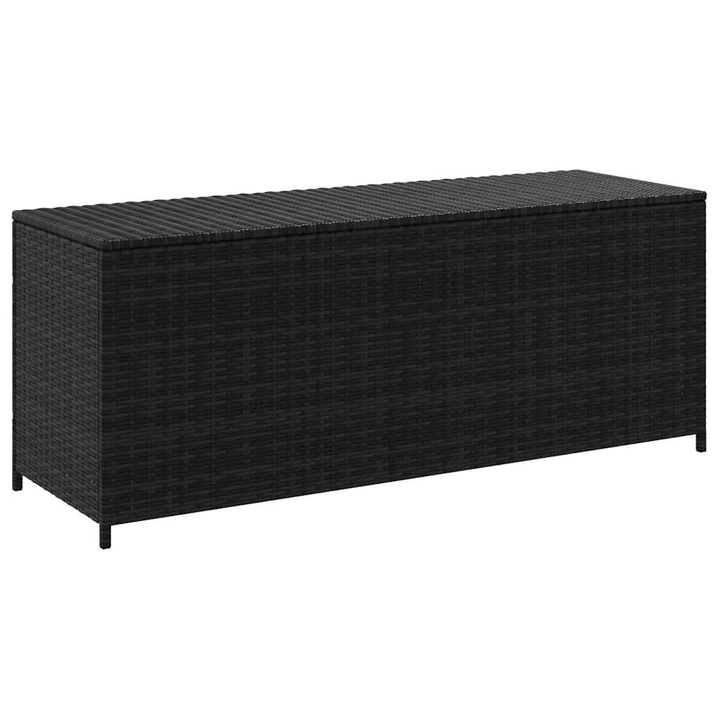 vidaXL Skrzynia ogrodowa, czarna, 150 x 50 x 60 cm, rattan PE