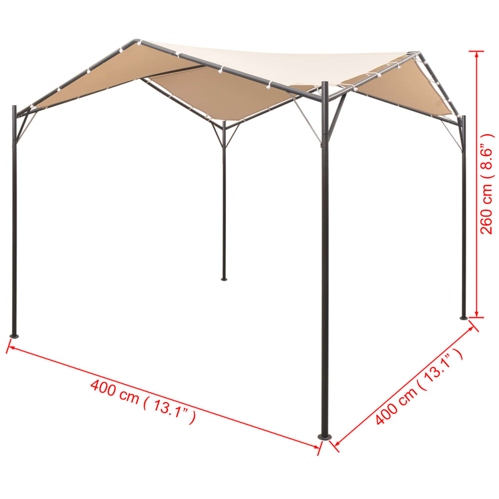 vidaXL Altana/namiot ogrodowy, 4x4 m, stal, beżowy