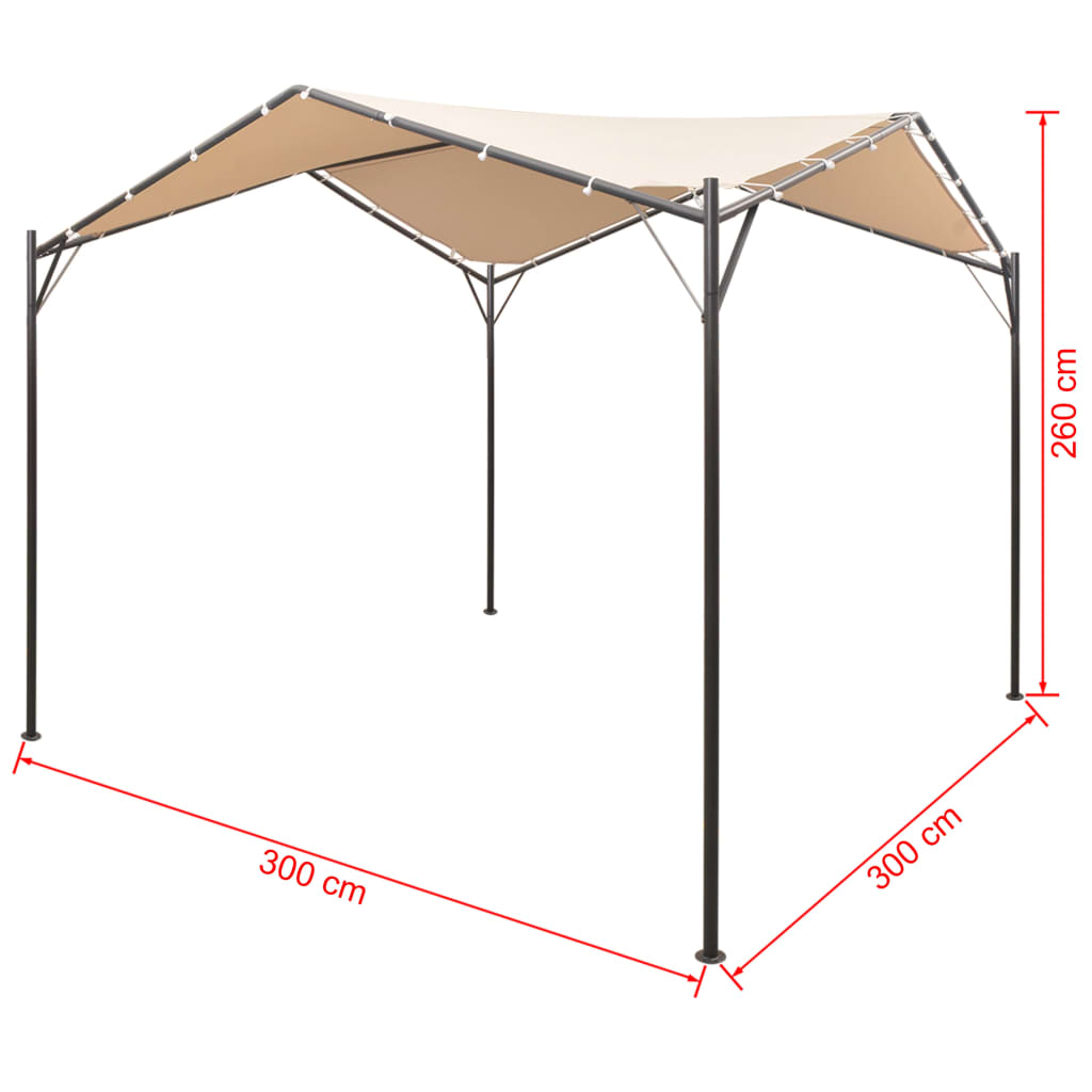 vidaXL Altana/namiot ogrodowy, 3x3 m, stal, beżowy