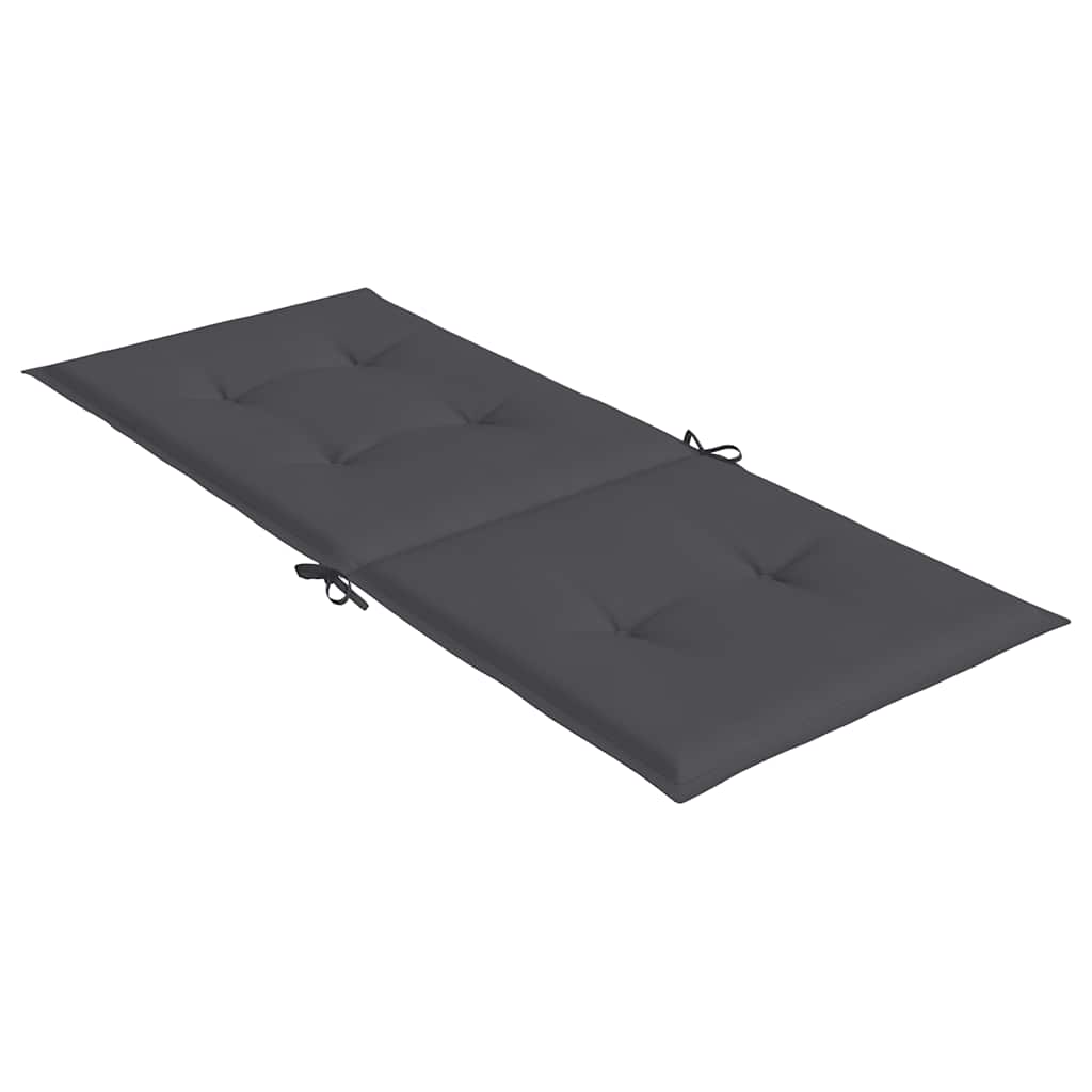 vidaXL Poduszki na krzesła ogrodowe, 2 szt., antracyt, 120x50x2 cm