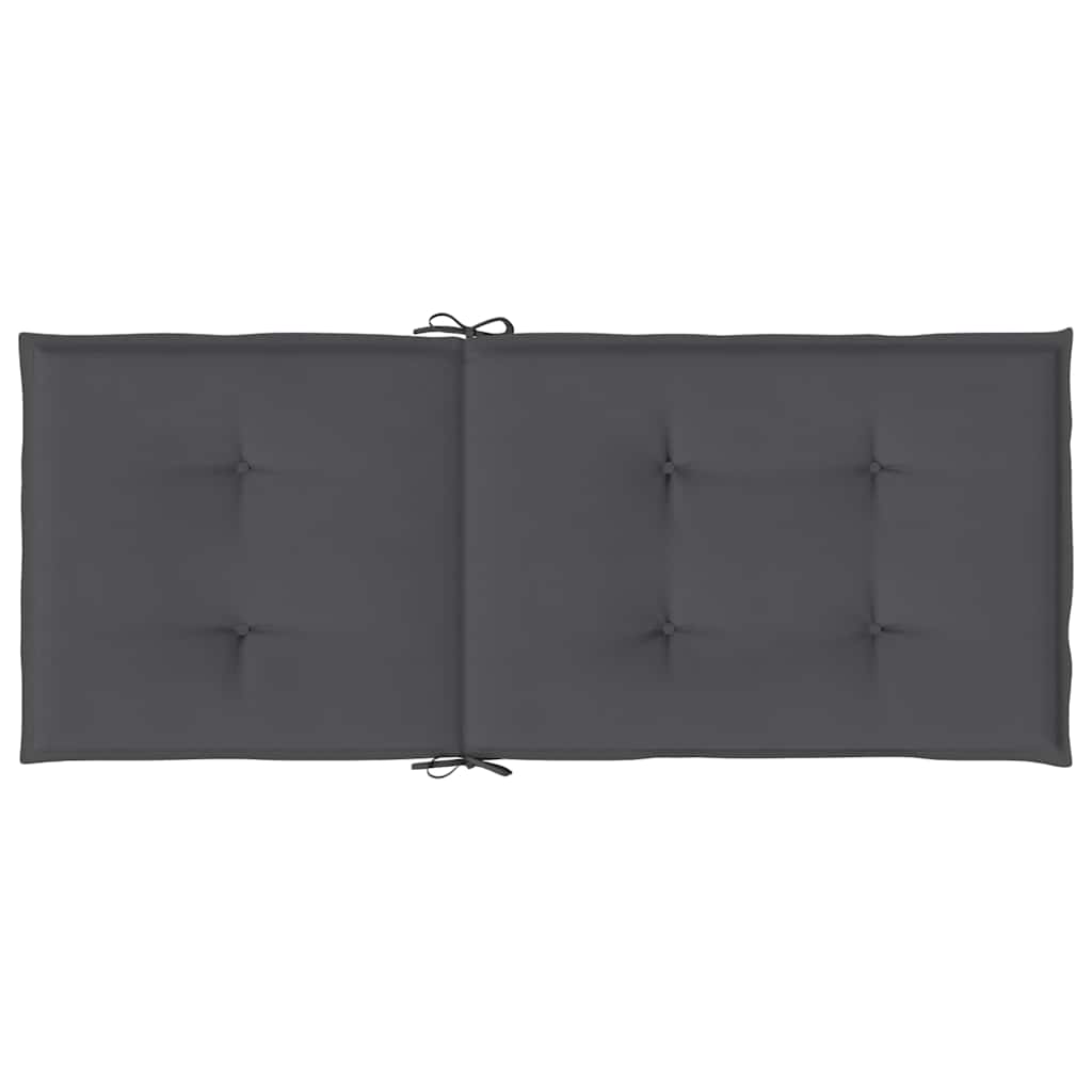 vidaXL Poduszki na krzesła ogrodowe, 2 szt., antracyt, 120x50x2 cm